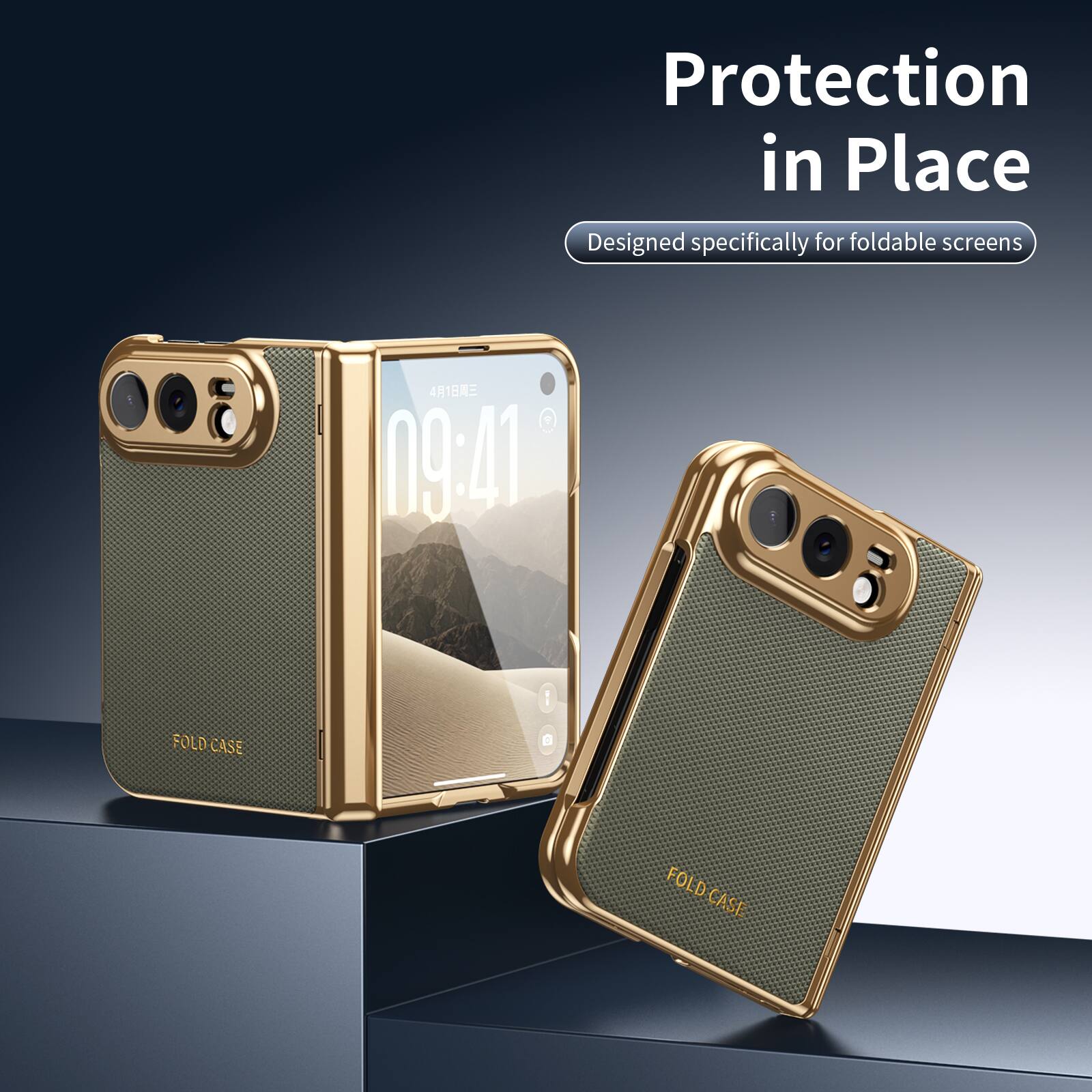 Protection in Place  
Designed specifically for foldable screens  

008  
41 0941  

FOLDCASE  
FOLDCASE