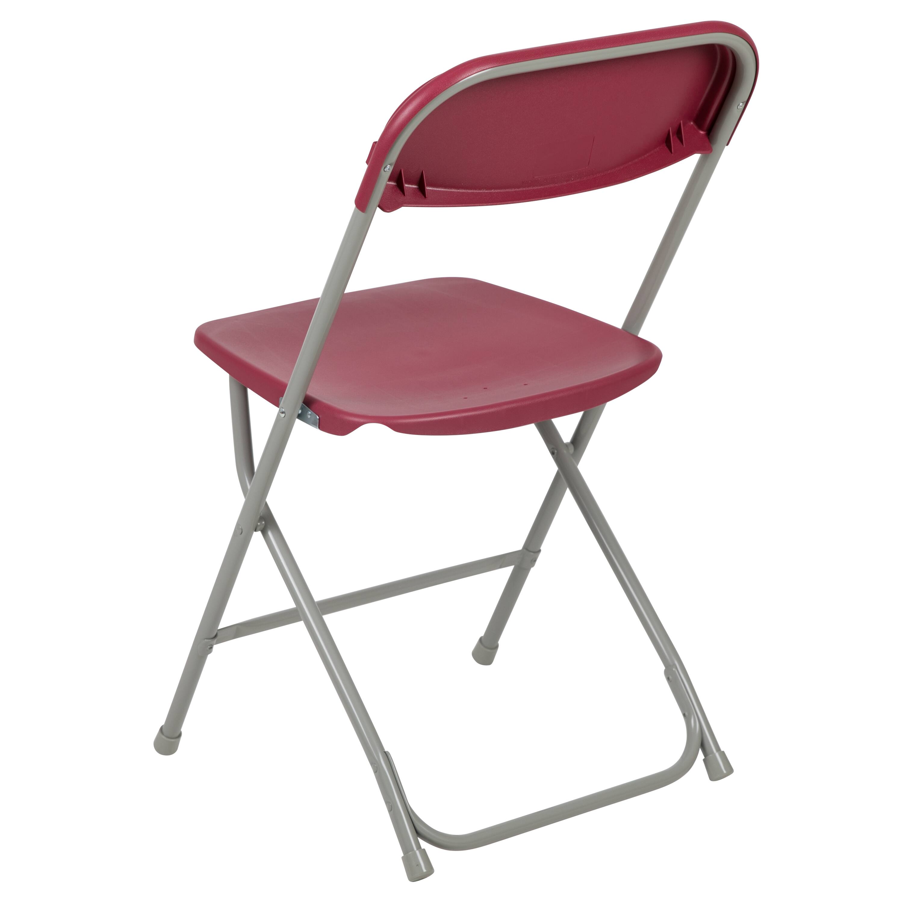 Alt View 8. Emma + Oliver - Set of 6 Stackable Folding Plastic Chairs - 650 LB Weight Capacity - Red.