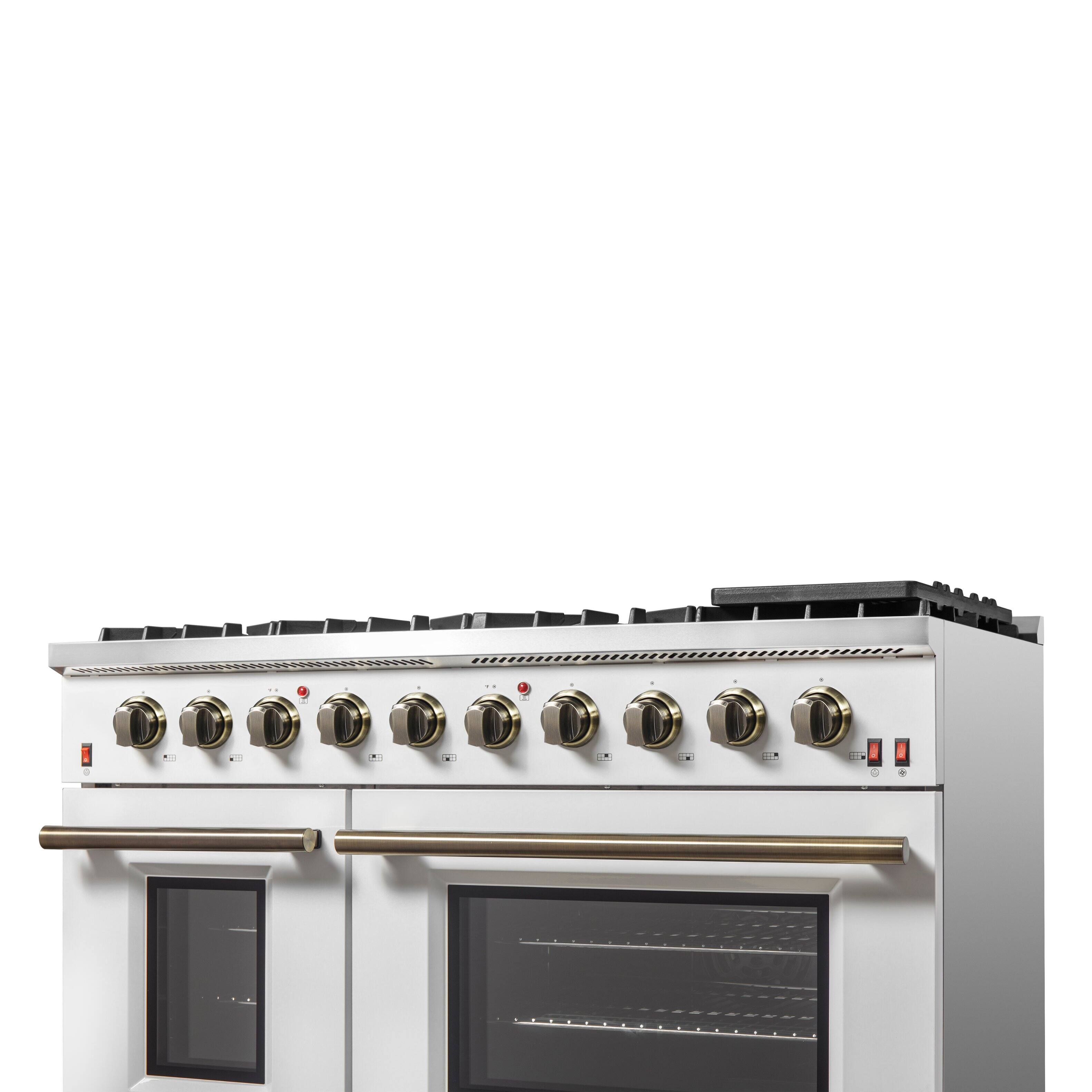 Alt View 11. Forno Appliances - Galiano 6.58 Cu. Ft. Freestanding Gas Range with Convection Oven - White.
