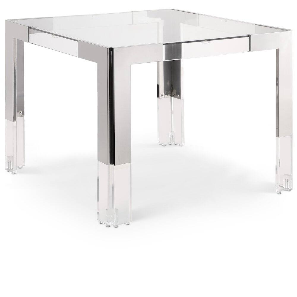 Front. Meridian Furniture - Casper Dining Table - Chrome.