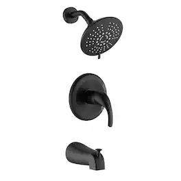 Boyel Living - Single Handle 5 Spray Tub and Shower Faucet with Handle Trim Valve Included - Matte Black