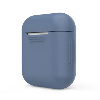 Front. Kitcheniva - AirPods Protective Silicone Case Cover - Dark Blue.