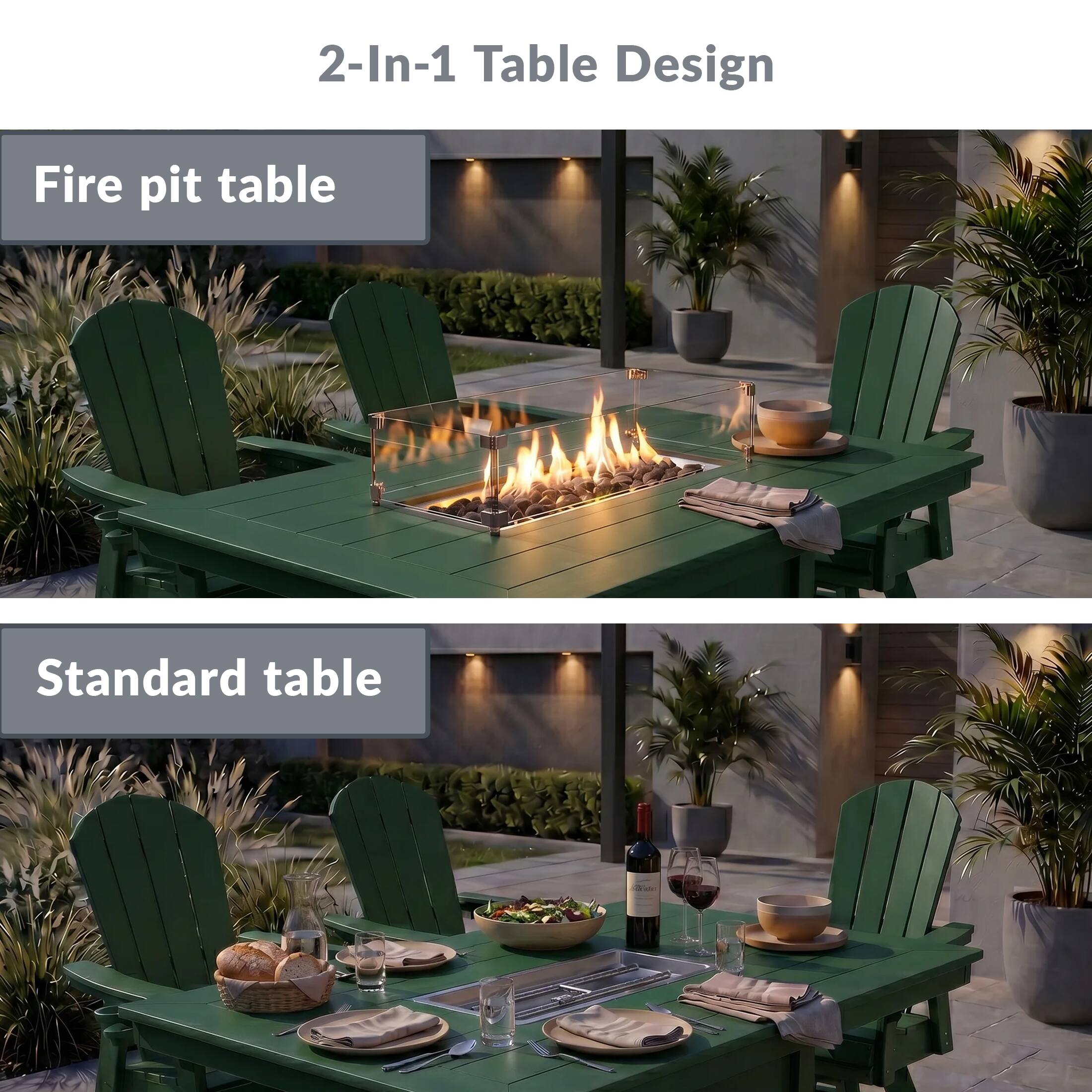 2-In-1 Table Design

Fire pit table

Standard table
