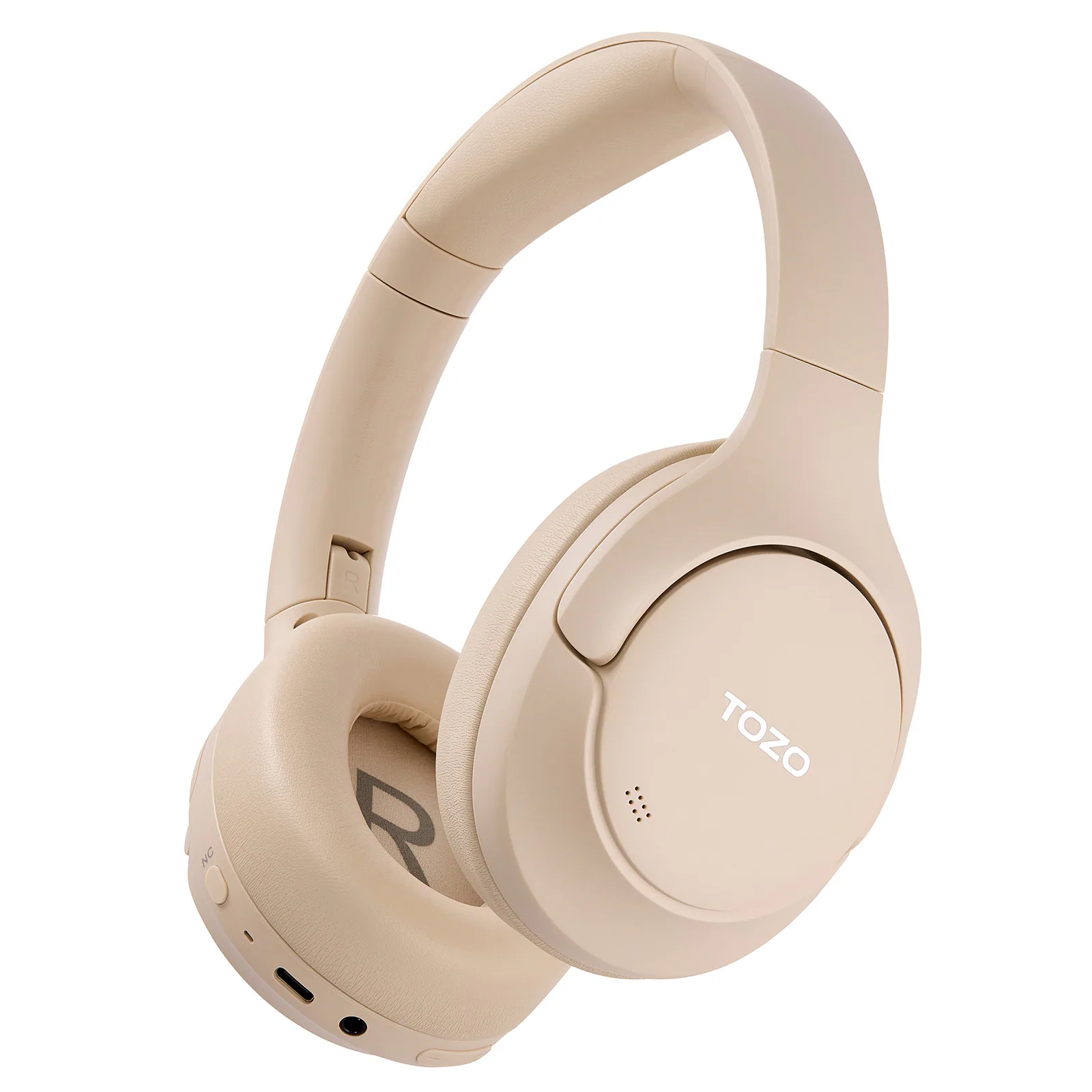 Alt View 7. TOZO - TOZO HT2 Hybrid Active Noise Cancelling Headphones, Over Ear, 60H Playtime, Hi-Res Audio, Custom EQ, Deep Bass, Khaki - Khaki.