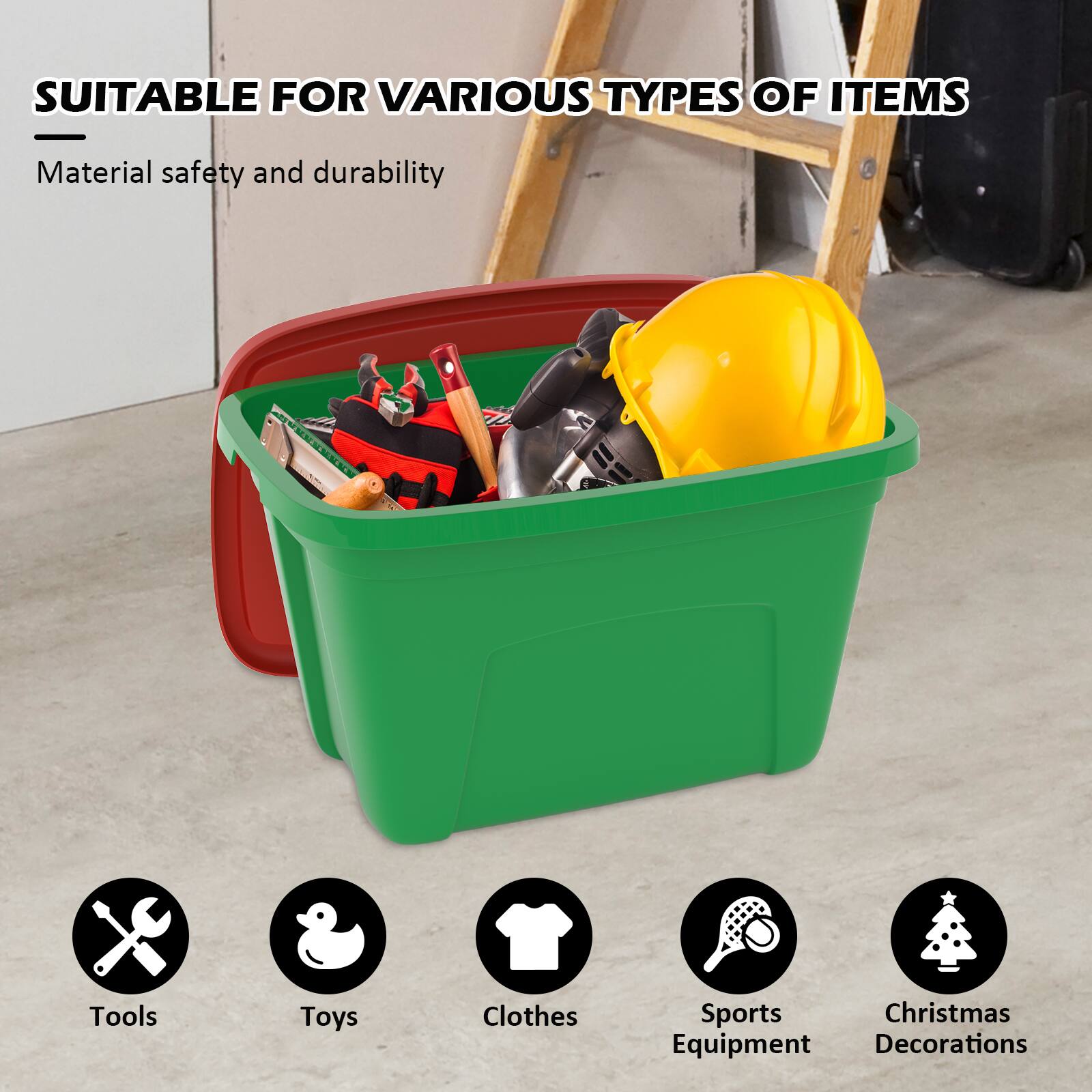 SUITABLE FOR VARIOUS TYPES OF ITEMS  
Material safety and durability  

- Tools  
- Toys  
- Clothes  
- Sports Equipment  
- Christmas Decorations