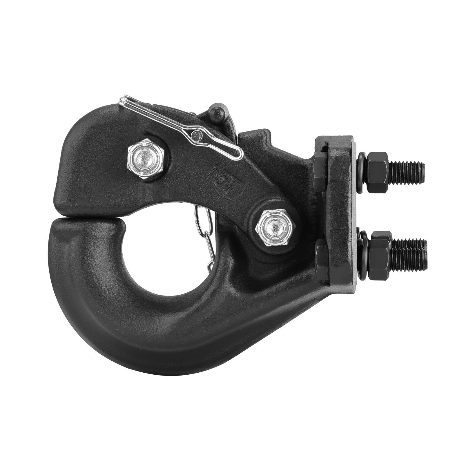 Alt View 5. VEVOR - Pintle Hook, 30000 lbs Towing Capacity, Trailer Hitches Receiver Hook Fits for 2.5 to 3-inch Lunette Ring - Black.