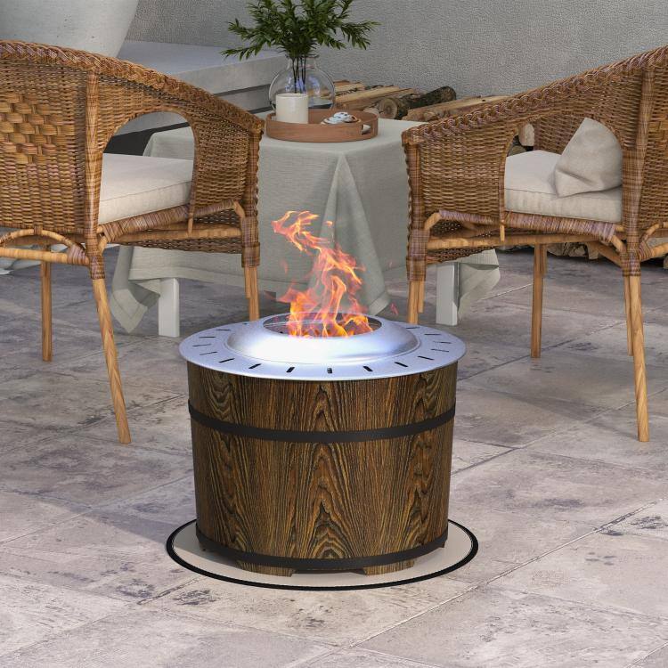 Alt View 1. PULUZ - Smokeless Fire Pit, Portable Camping Bonfire Stove with Mat for Backyard, Patio, Picnic - Brown.