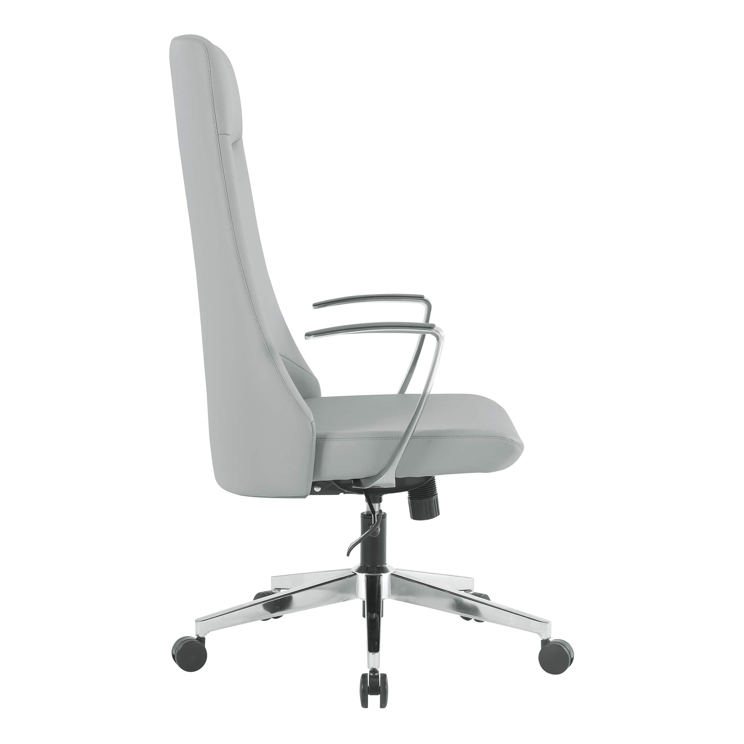 Left. Office Star Products - High Back Antimicrobial Fabric Office Chair - Dillon Steel.