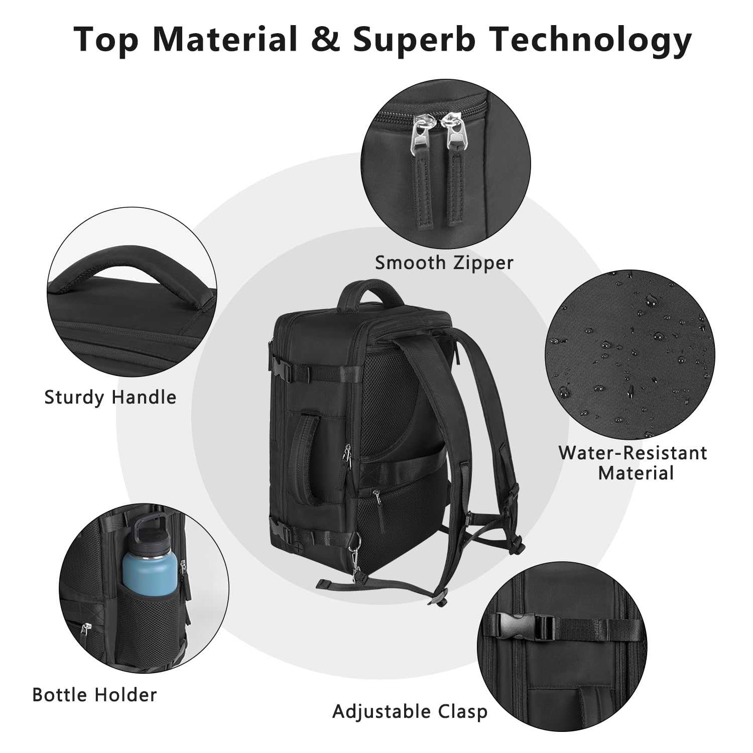 Back. Live At Space - Travel Backpack for Women  Large Carry On Waterproof Personal Item laptop backpack 17 3 inch College Bag Casual Daypack - Beige.