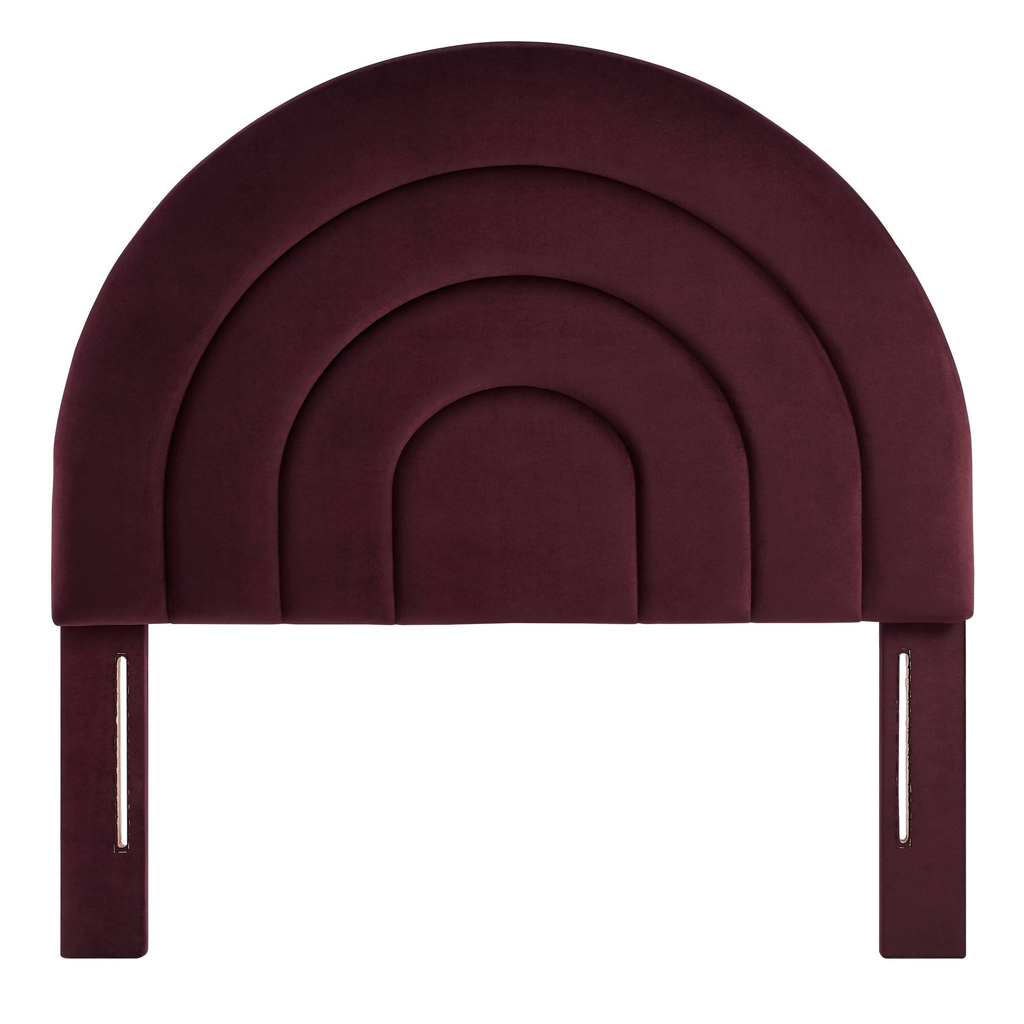 Back. Modway - Solana Arched Performance Velvet Twin Headboard by Modway - Purple.