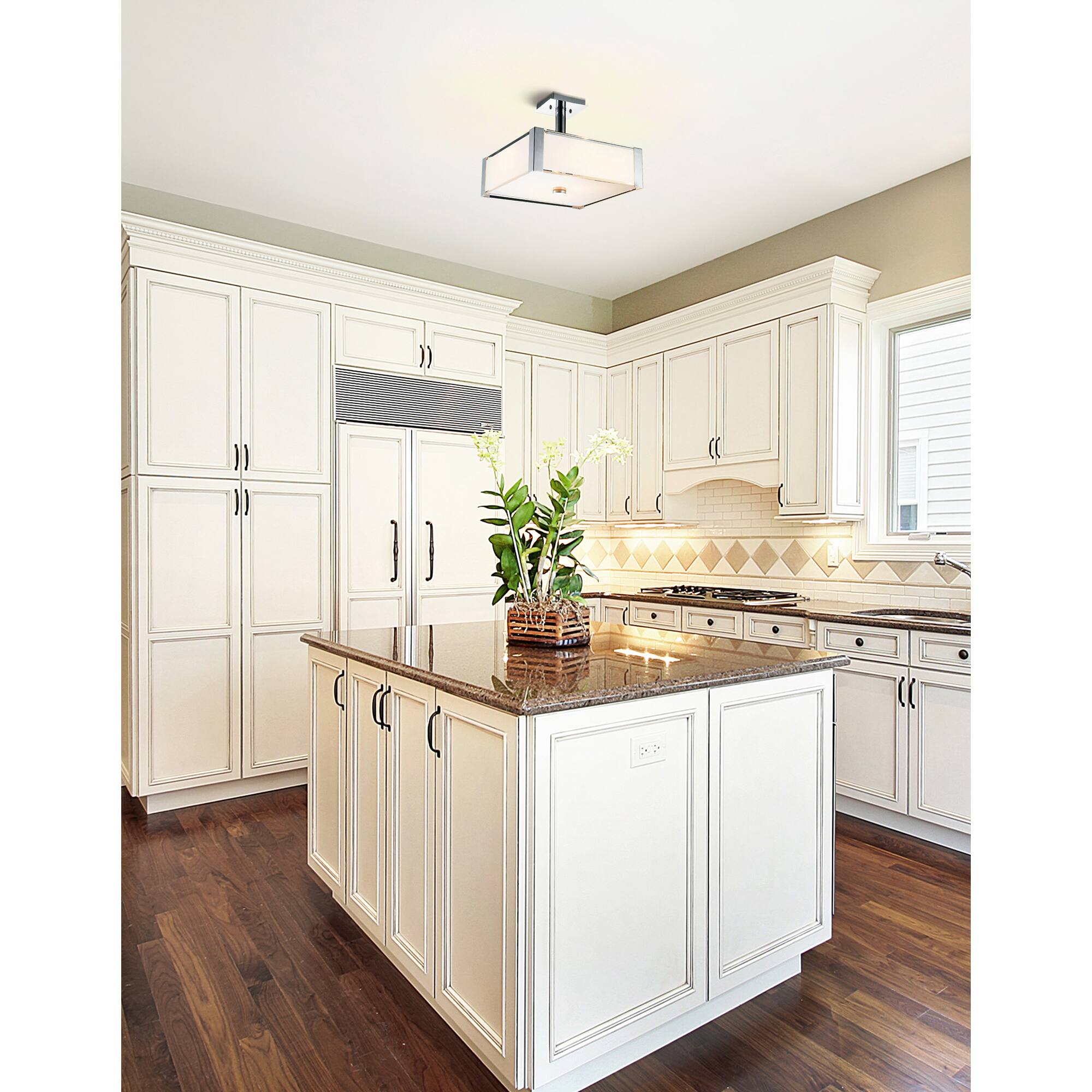 Alt View 2. CWI Lighting - Lucie 3 Light Drum Shade Chandelier With Chrome Finish - Chrome.