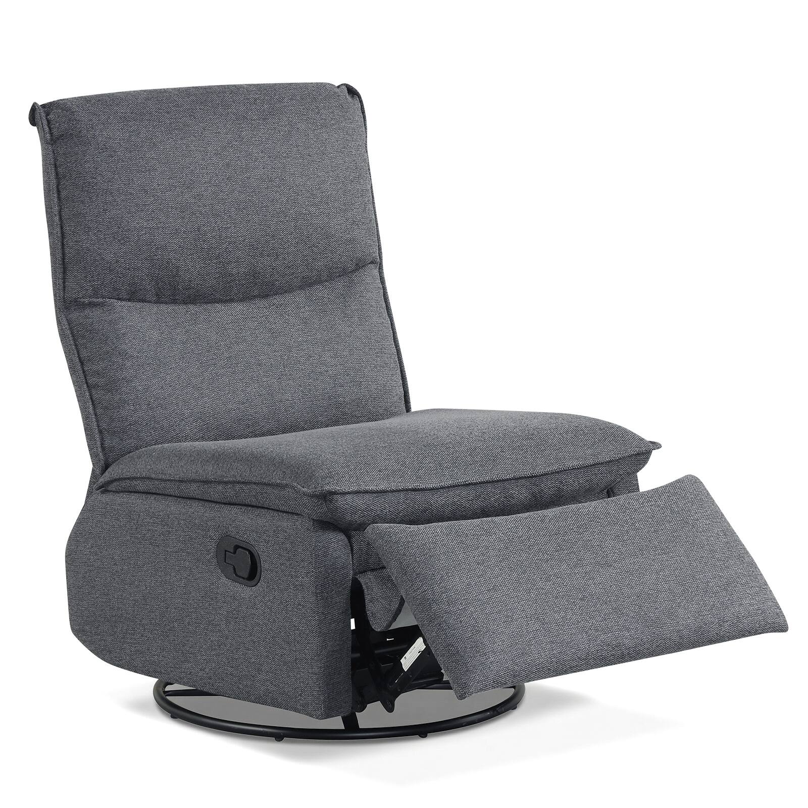 Alt View 8. Gymax - Gymax 360-Degree Nursery Reclining Rocker Chair w/Cushioned Back Seat Footrest for Bedroom Gray - Gray.