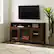 Alt View 2. Walker Edison - 58" Tall Glass Two Door Soundbar Storage Fireplace TV Stand for Most TVs Up to 65" - Traditional Brown.