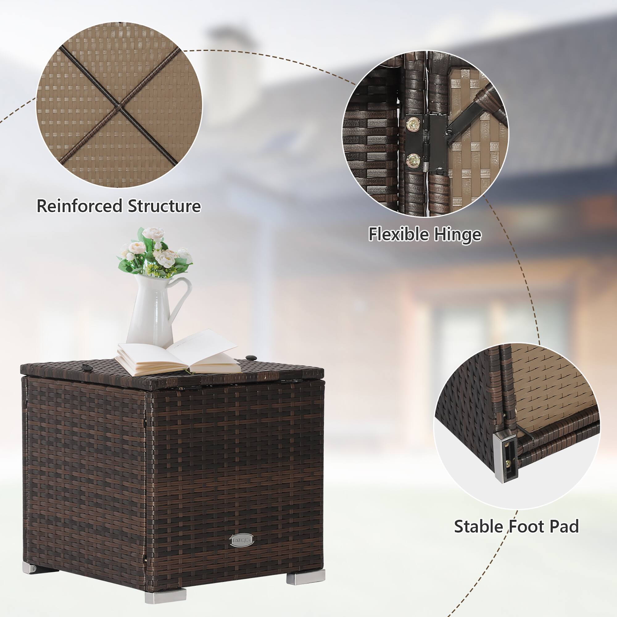 Reinforced Structure, Flexible Hinge, Stable Foot Pad.