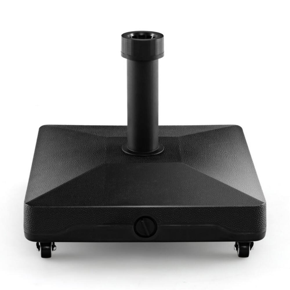 Front. Mondawe - Fillable Umbrella Base Stand with Lockable Universal Wheels - Black.