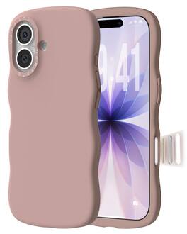 Ornarto - for iPhone 17 Case 6.3", Wavy Liquid Silicone Protection Case with Camera Control Button - Latte