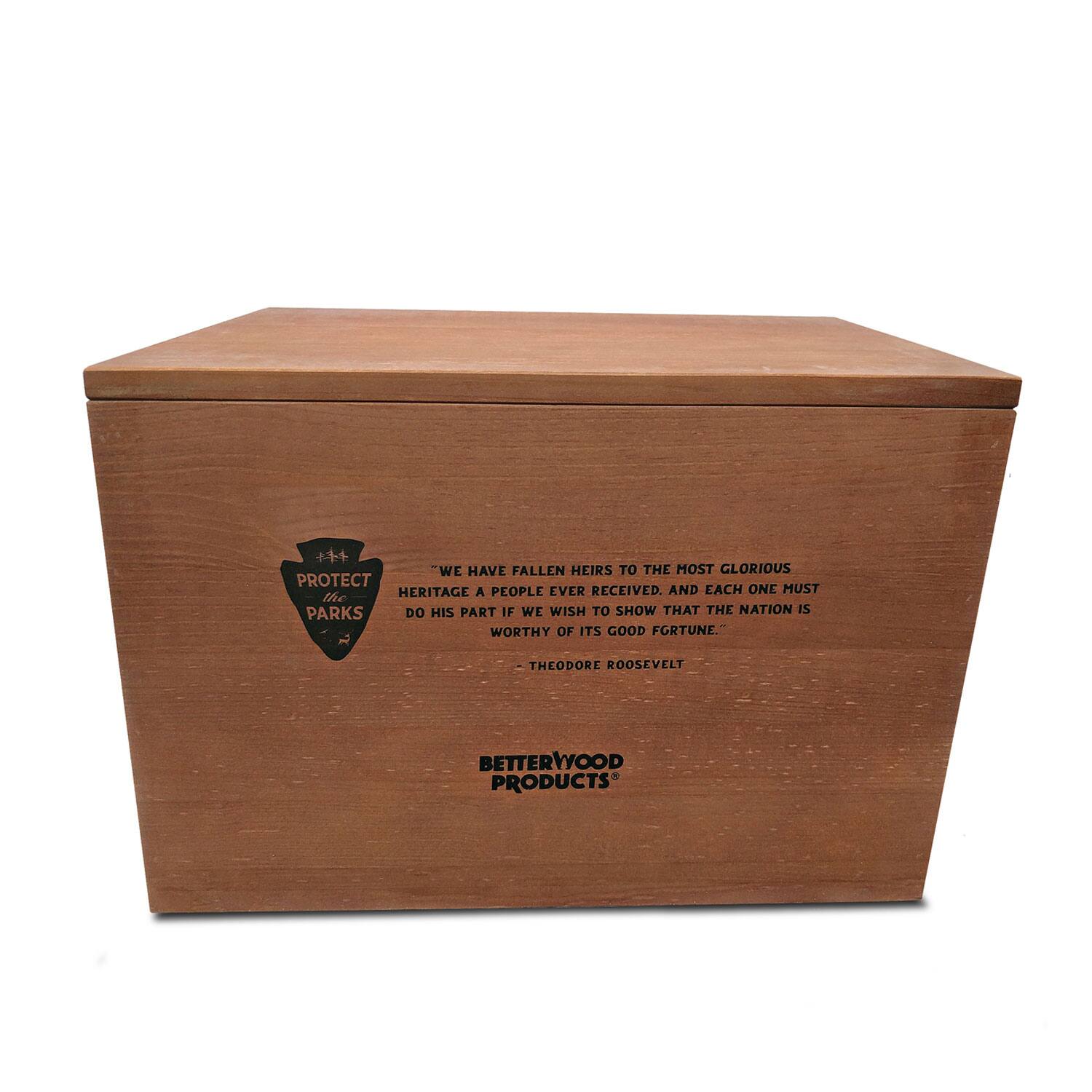 Left. Better Wood Products - Better Wood Products Protect the Parks Fatwood Firestarter Crate, Yellowstone - Brown.