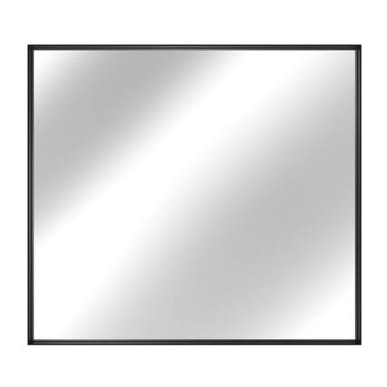 Front. Boyel Living - 40 x 36 in Rectangle Square Right-Angle Mirror with Matte Black Aluminum Frame.