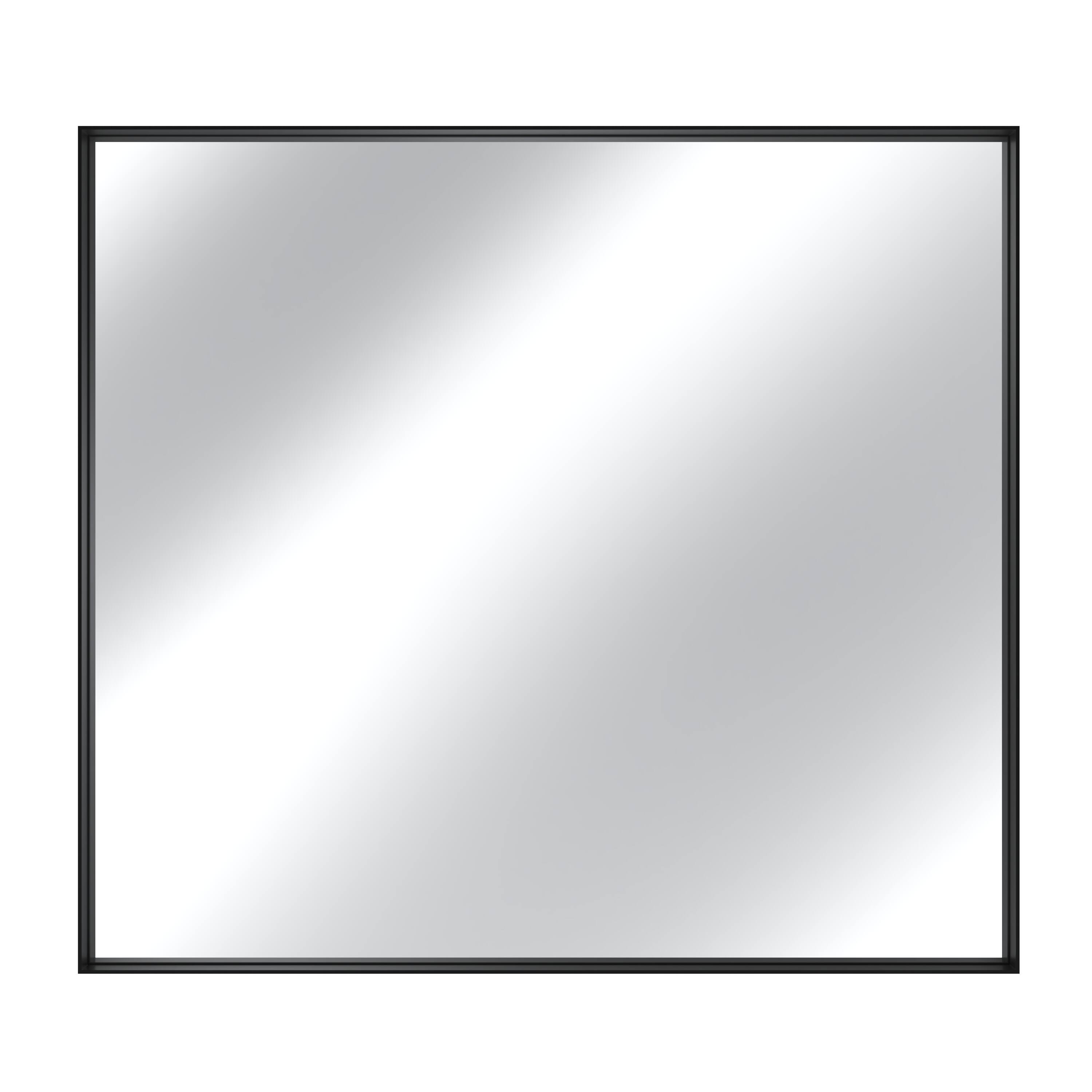 Front. Boyel Living - 40 x 36 in Rectangle Square Right-Angle Mirror with Matte Black Aluminum Frame.