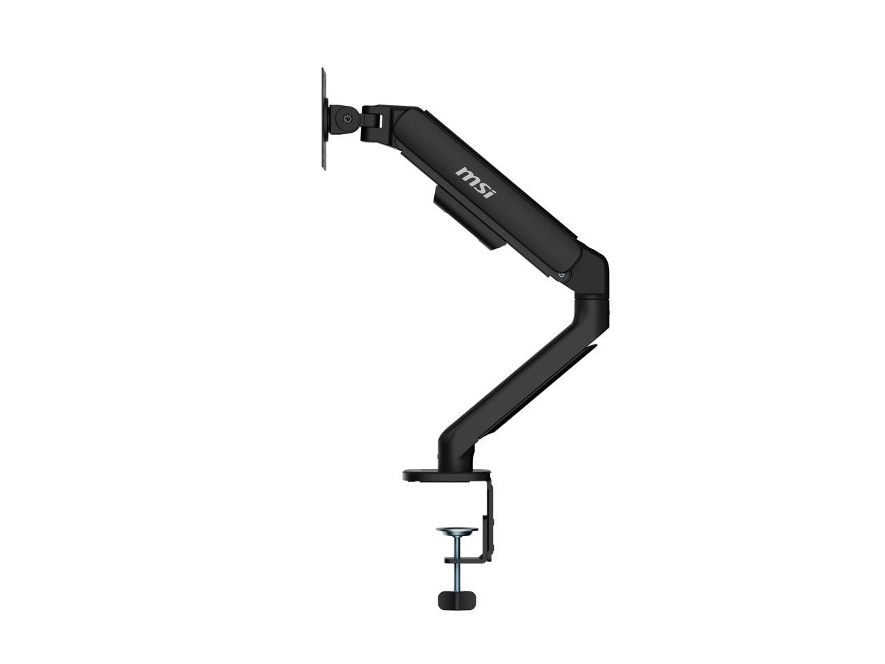 Alt View 8. MSI - MAG MT101G Single Monitor Arm – Adjustable Desk Mount, VESA Compatible, 17–32in, 22 lbs Capacity, Clamp & Grommet - Matte Black.