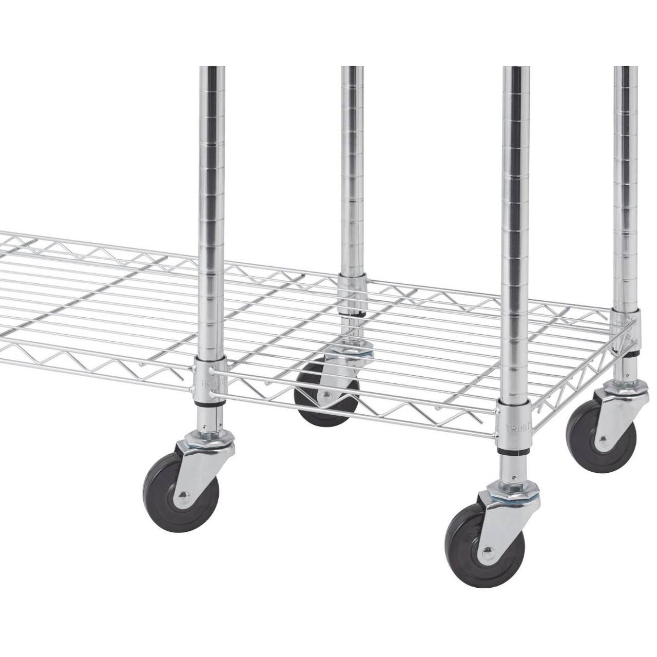 Alt View 11. TRINITY - EcoStorage 41x14x76 Rolling Closet Organizer Chrome - Chrome.