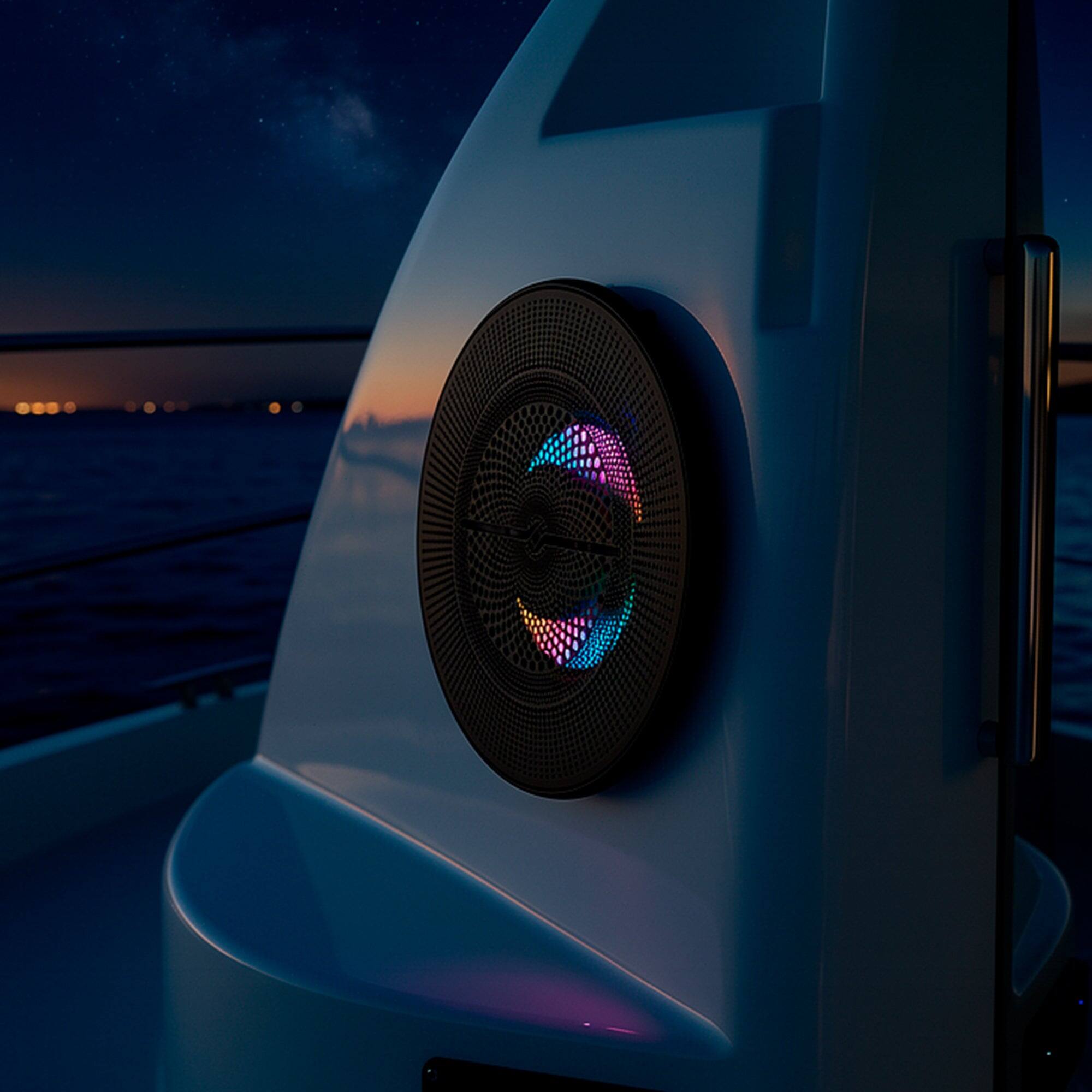 Alt View 1. DS18 Audio - NXL 8" 2-way Coaxial Speaker with Built-in Driver and Grille (Pair), 175W RMS 4-Ohm - Black.