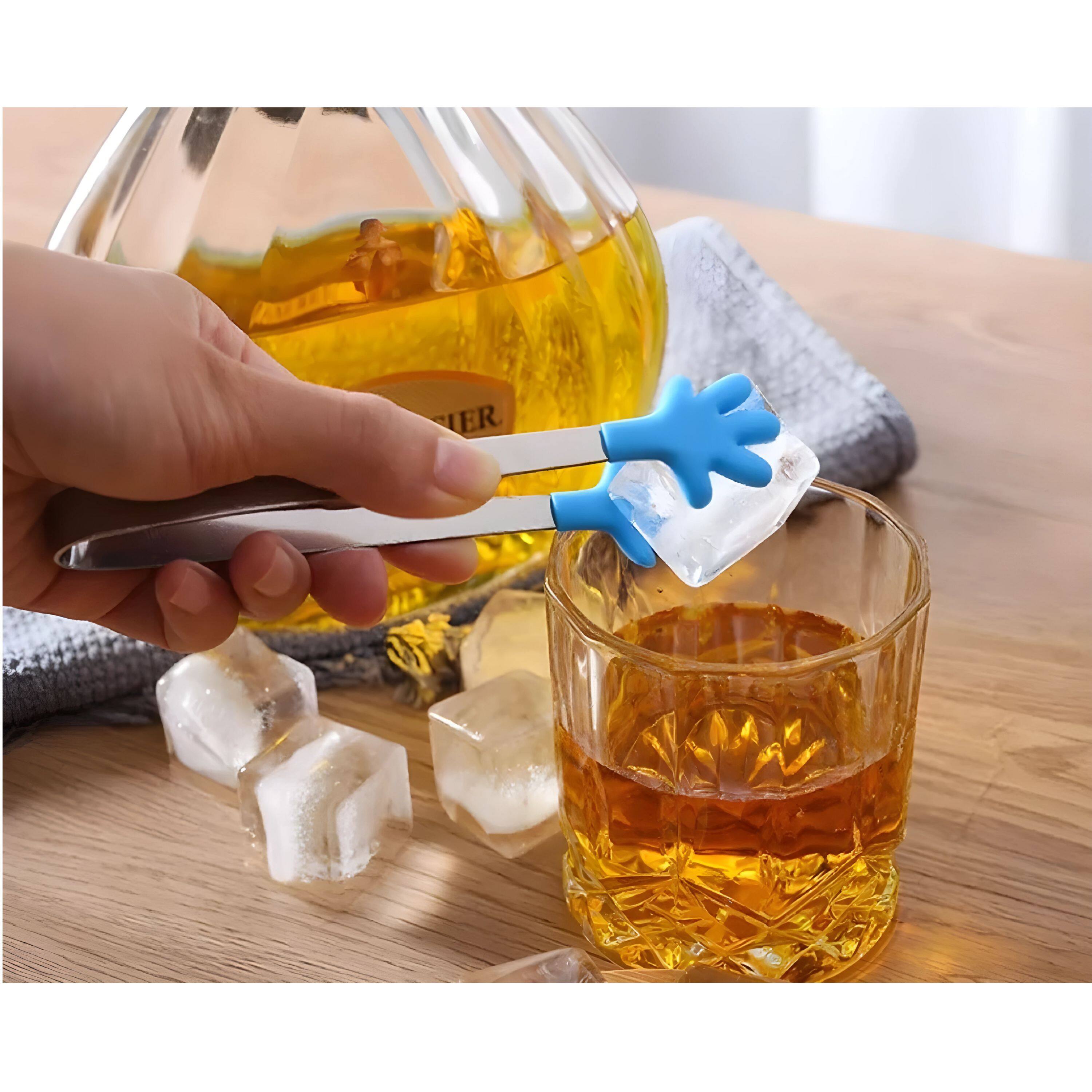 Left. Kitcheniva - 5" Hand Shaped Silicone Mini Tongs 4 Pcs - Multicolor.