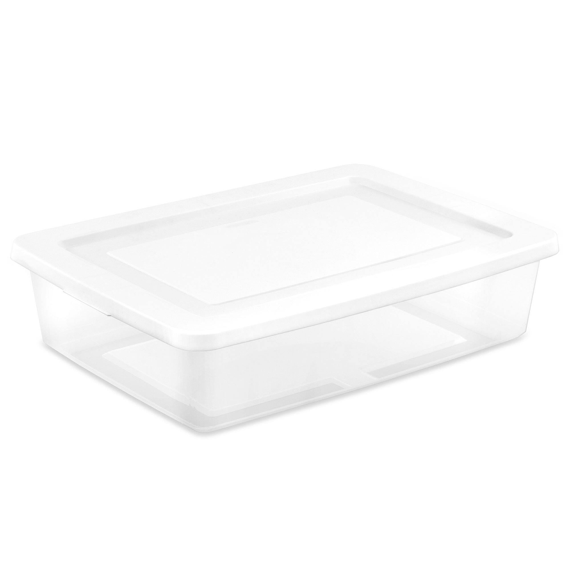 Front. Sterilite - Sterilite 28 Qt Storage Box, Stackable Plastic Container Home Organizer, 20 Pack - White.