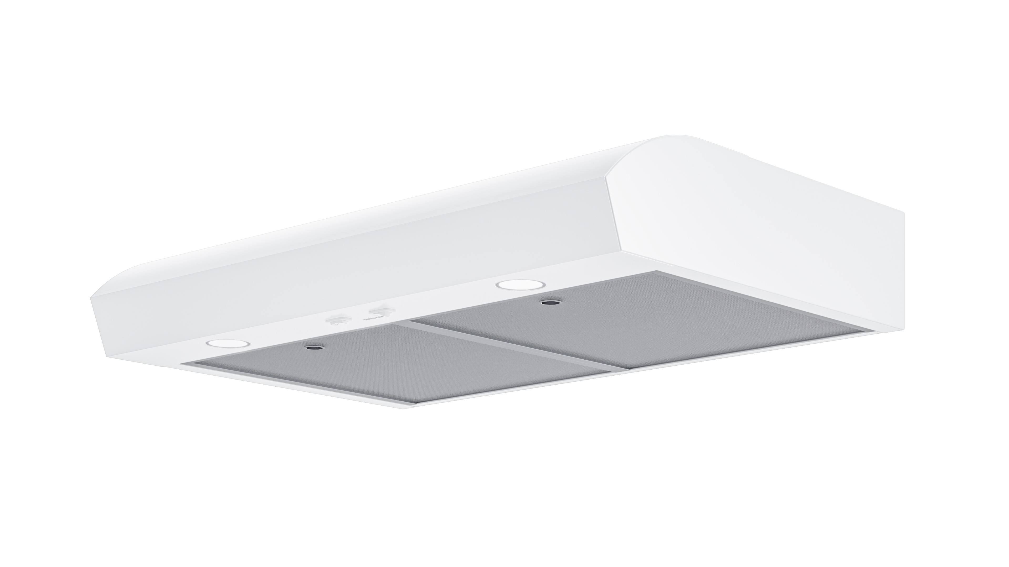 Left. Broan - Broan-NuTone 30-Inch Under Cabinet Range Hood, ENERGY STAR, 350 Max Blower CFM - White.