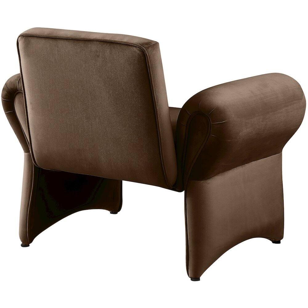 Alt View 3. Meridian Furniture - Fleurette Brown Velvet Accent Chair - Brown.