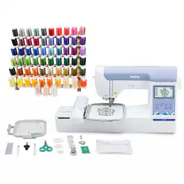Brother - Elite PE900 Embroidery Machine Bundle with 63-Color Thread Set