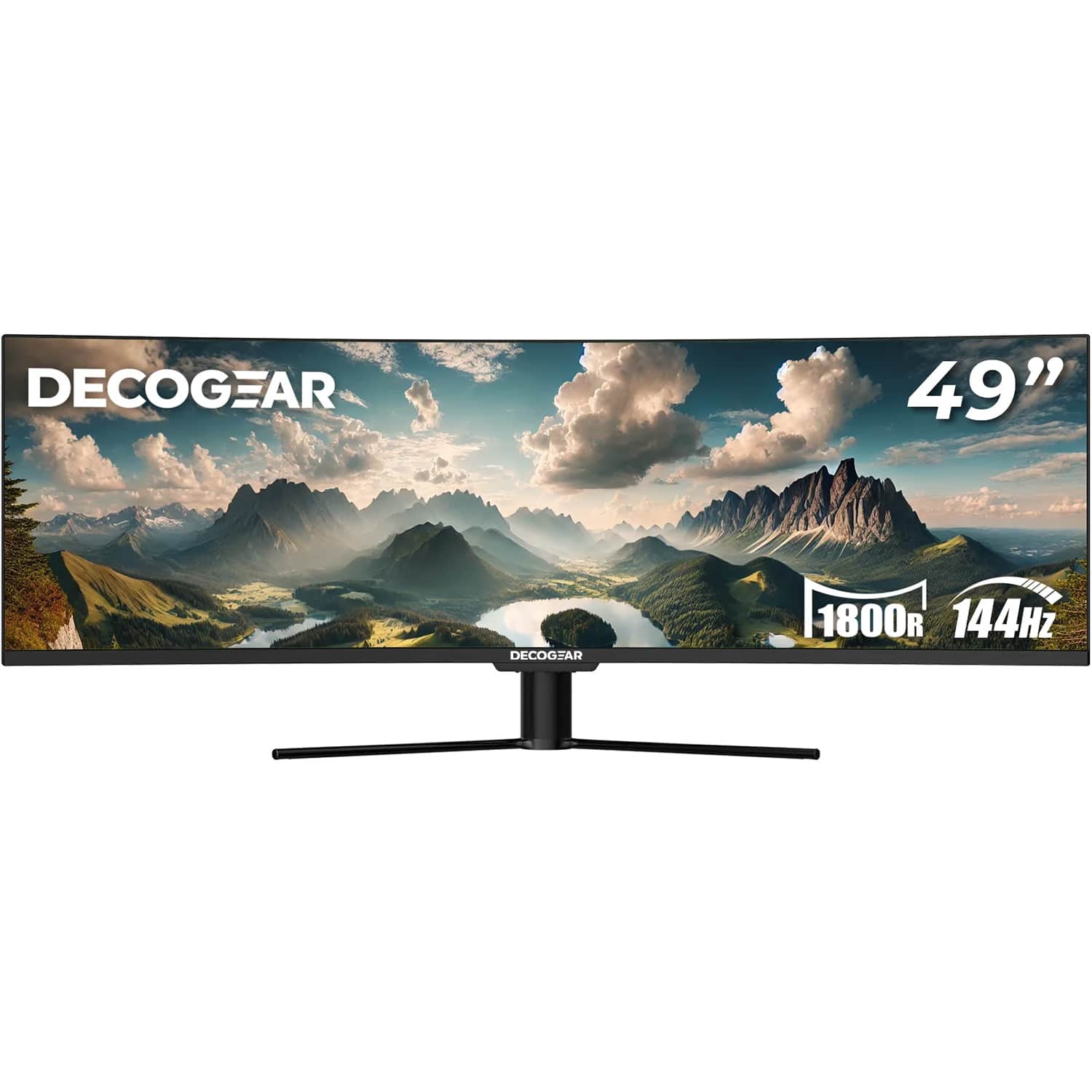 Deco Gear - 49" Curved Ultrawide Monitor LED 3840x1080 HDR400 32:9 144Hz - Black