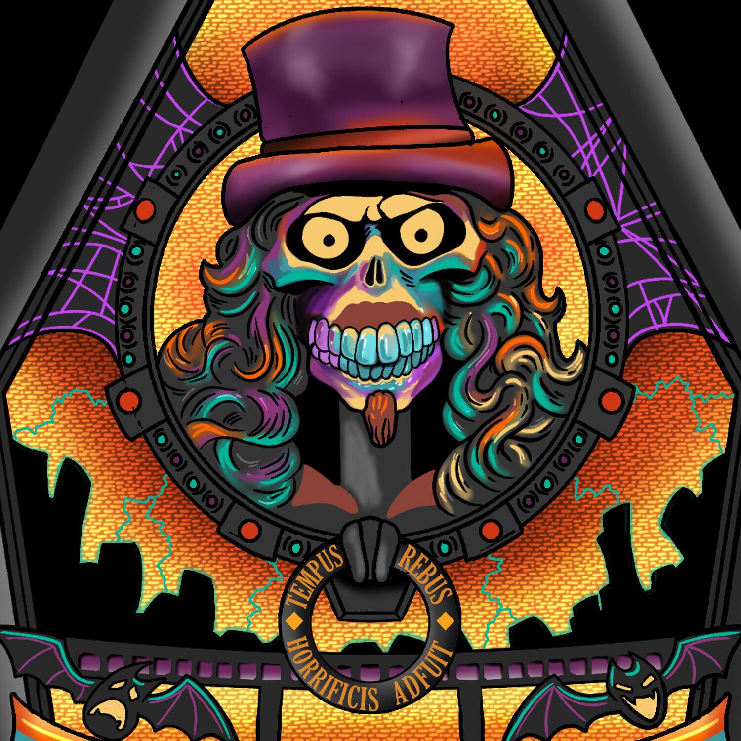 The text in the image reads:

"US REBUS TEMPUS HORRIFICIS ADFUIT"