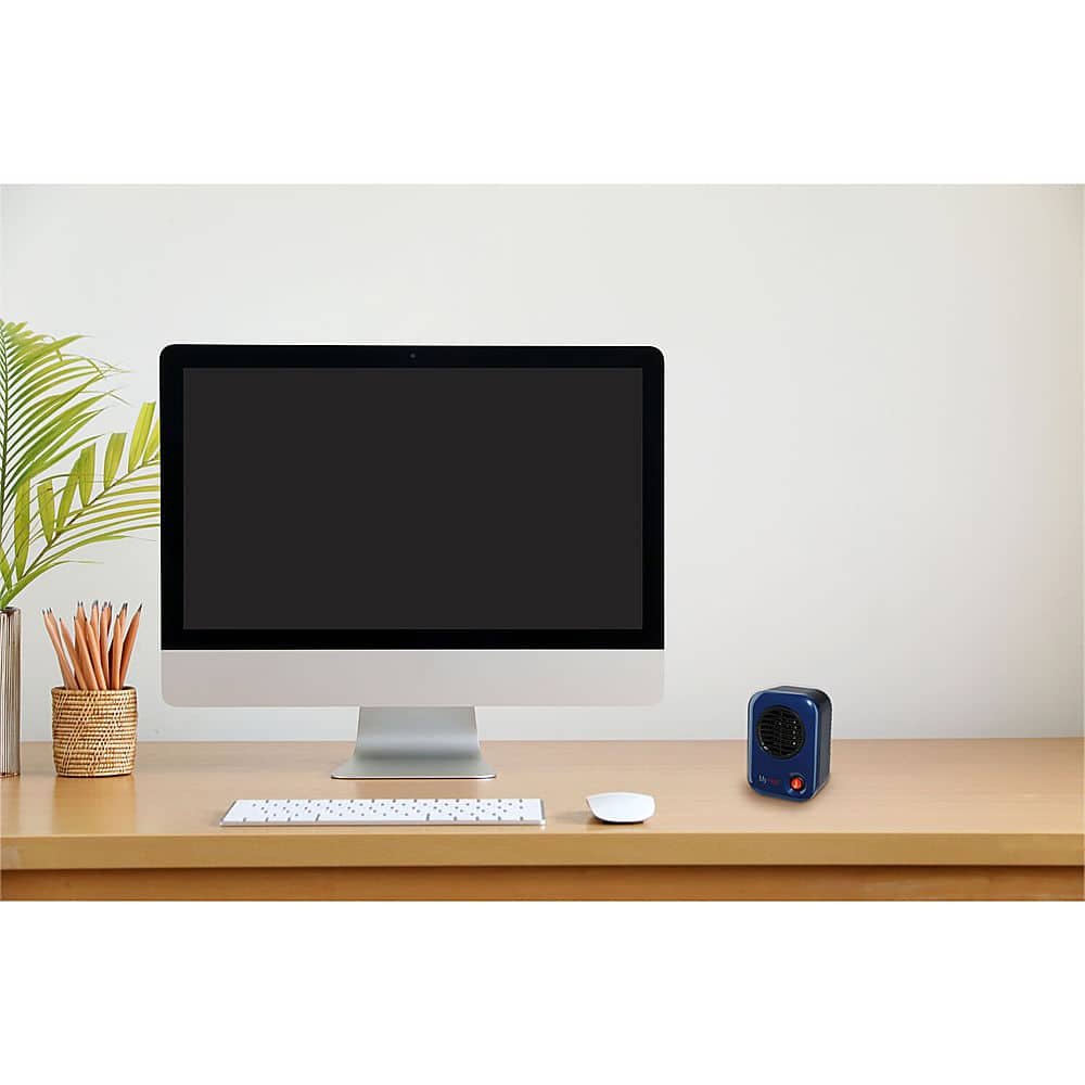 Left. Lasko - MyHeat 200W Personal Ceramic Heater - Blue.