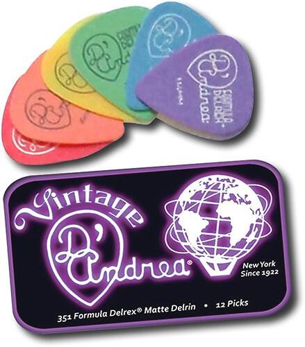 Angle Standard. D'Andrea - 351 Formula Delrex Medium Delrin Guitar Picks (12-Pack) - Yellow.