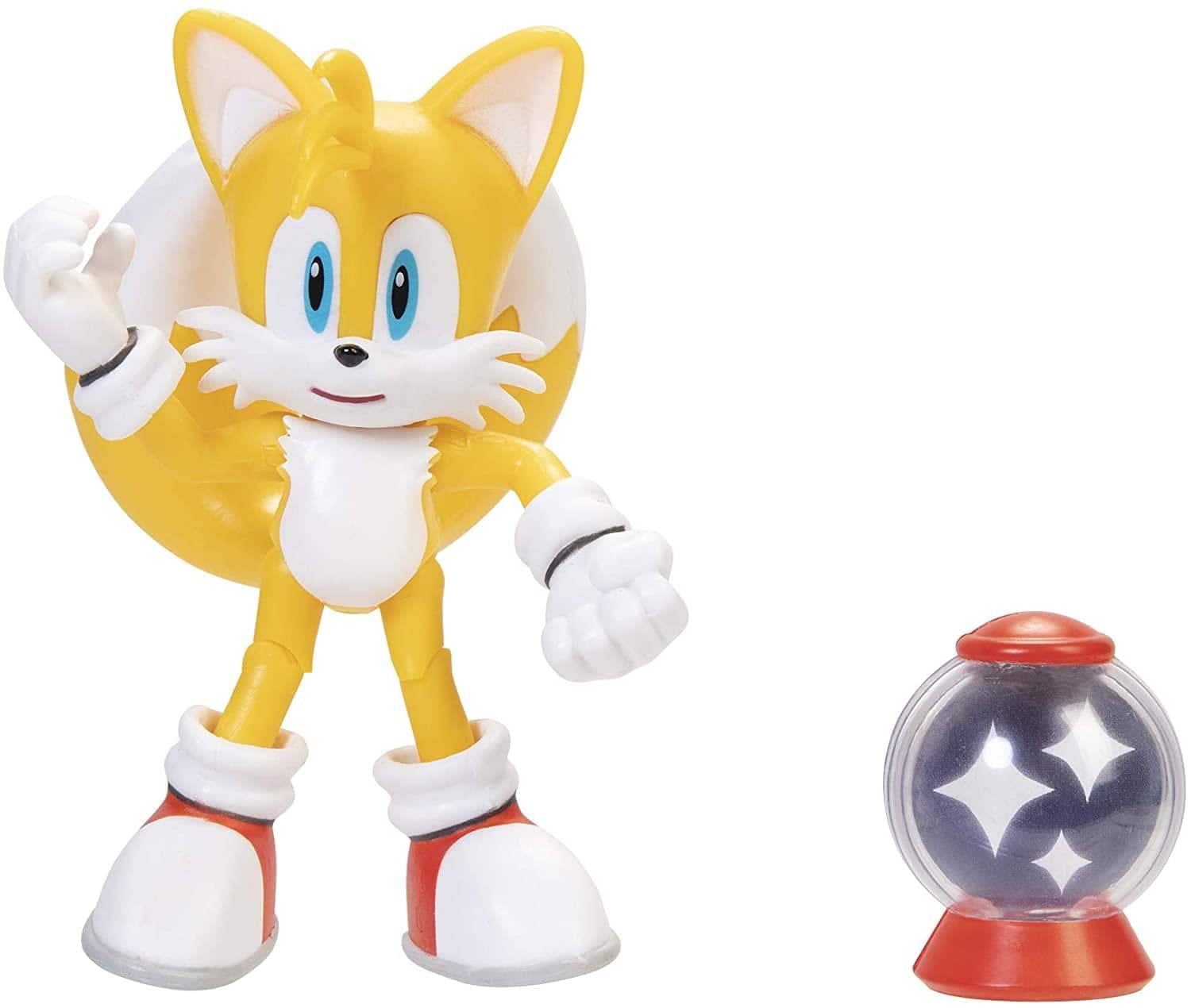 Jakks Pacific - Sonic the Hedgehog 4 Inch Action Figure | Tails w/ Invincible Item Box - Yellow