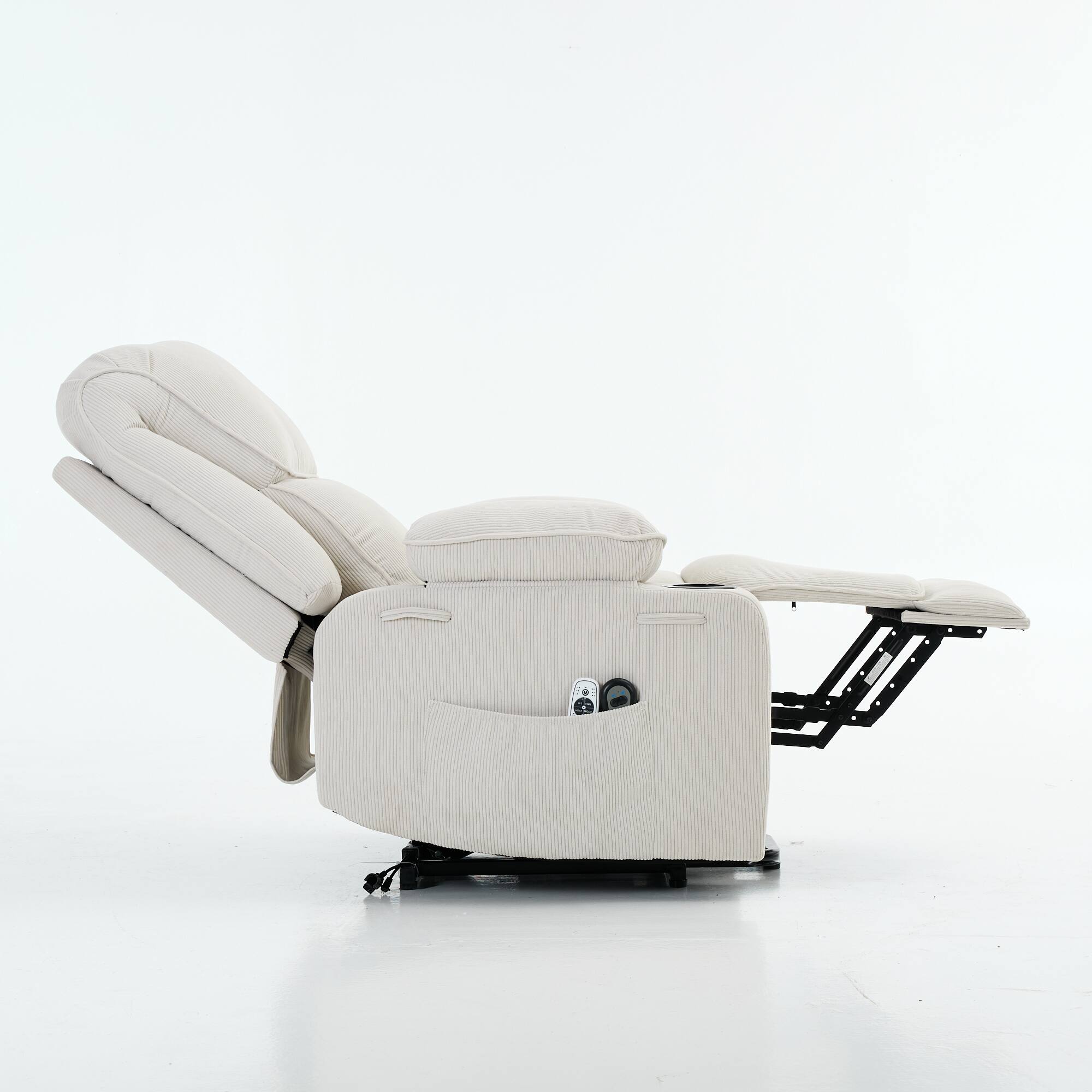 Alt View 1. GOODSILO - Remote-Controlled Power Lift Recliner Chair with Heating and Massage for Elderly and Seniors - Ivory.