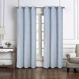 RT Designers Collection - Brookfield Jacquard High Quality Light Filtering Grommet Curtain Panel 54" x 90" - Dark blue