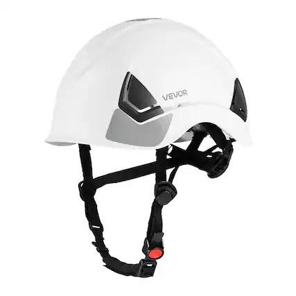 Front. VEVOR - Industrial Safety Helmet, ANSI/ISEA Z89.1 Approved ABS Safety Hard Hat with 6-Point Ratchet Suspension - White.
