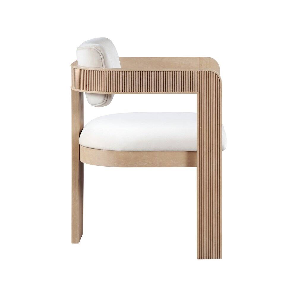 Alt View 3. Meridian Furniture - Sacha Cream Velvet Dining Chair, Set of 2 - Beige.