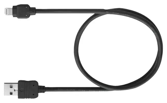 Front. Pioneer - Lightning-to-USB Cable for Select Apple® iPod® Models and iPhone® 5, 5c, 5s and 6 - Black.