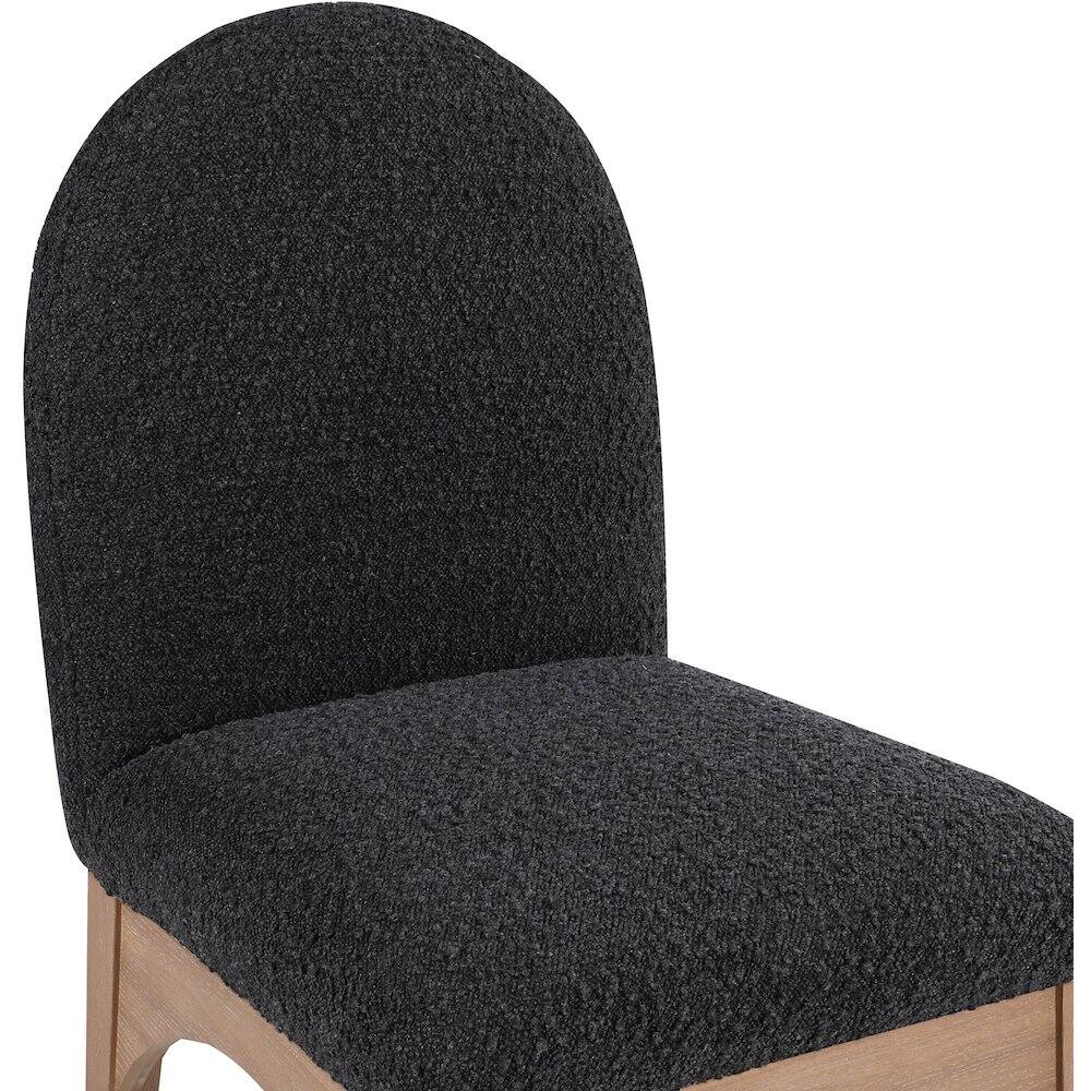 Alt View 4. Meridian Furniture - Waldorf Black Boucle Fabric Dining Chair - Black.