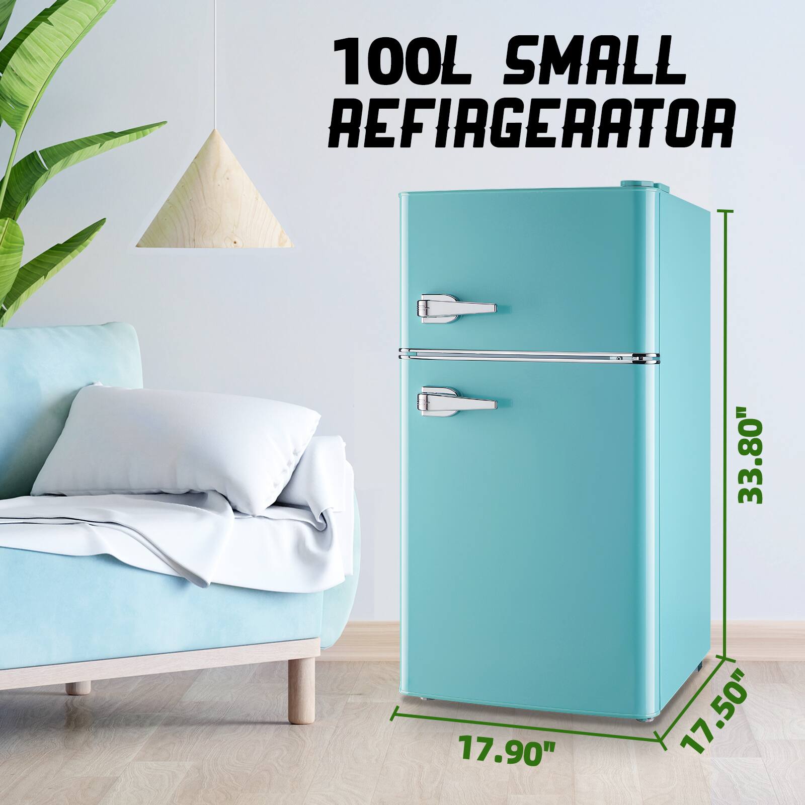 100L SMALL REFRIGERATOR  
33.80" x 17.90" x 17.50"