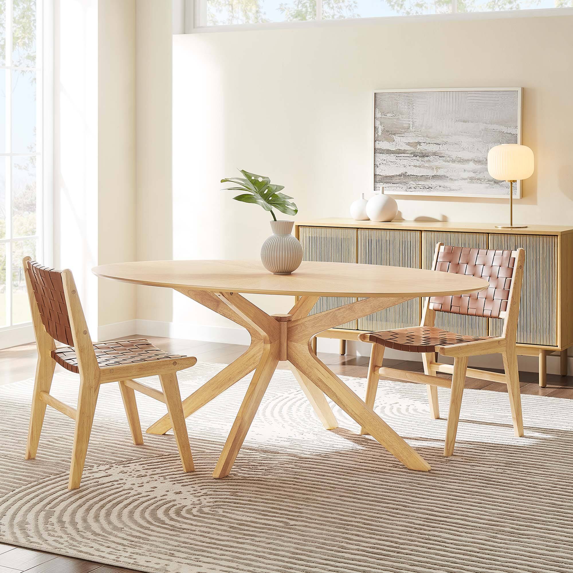 Alt View 6. Modway - Crossroads 71" Oval Wood Dining Table by Modway - Oak.