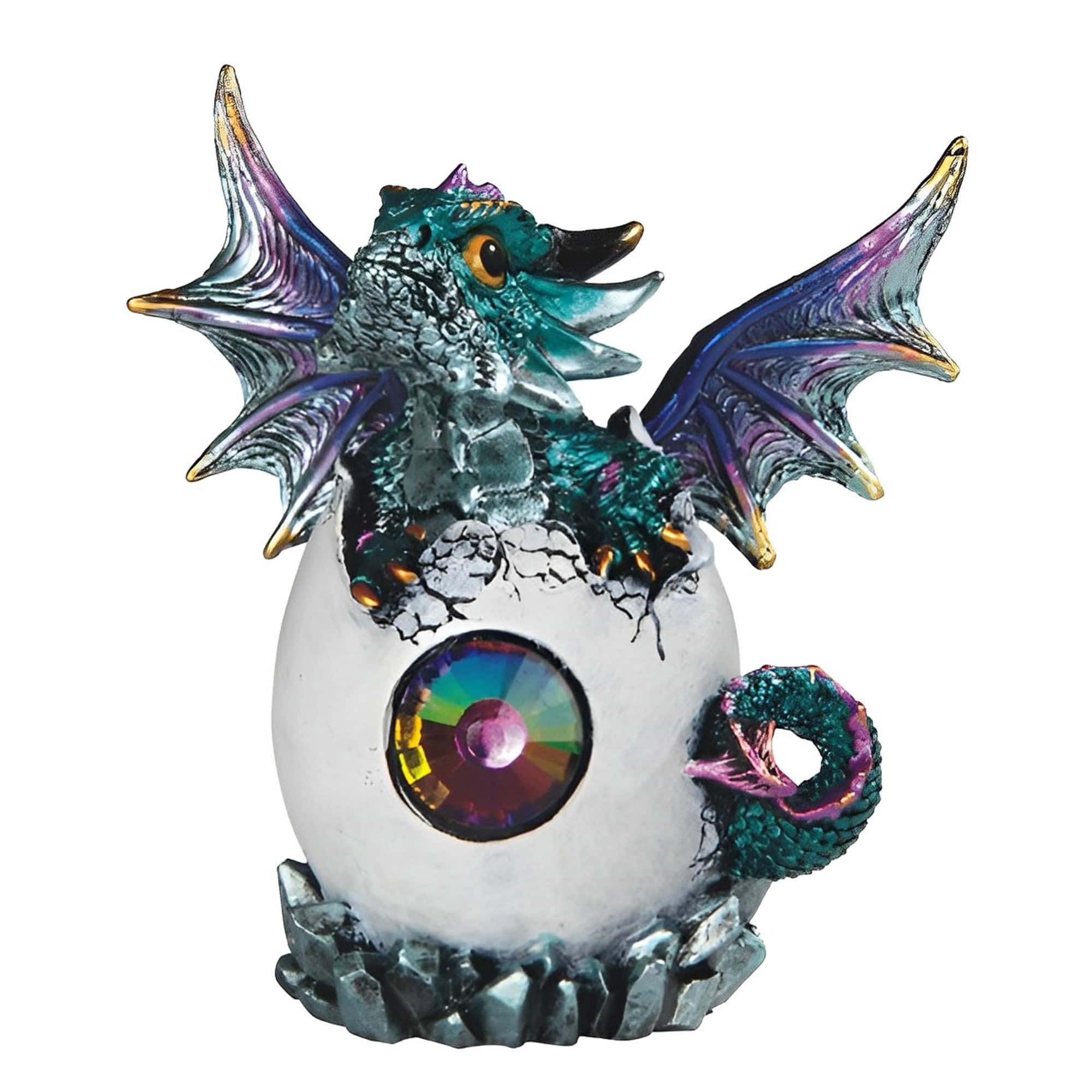 FC Design - 5"H Dragon Baby Hatchling in Egg Figurine Statue Office/Computer Desk Tabletop Medieval Gaming Home Decor Gift - Multi-Color