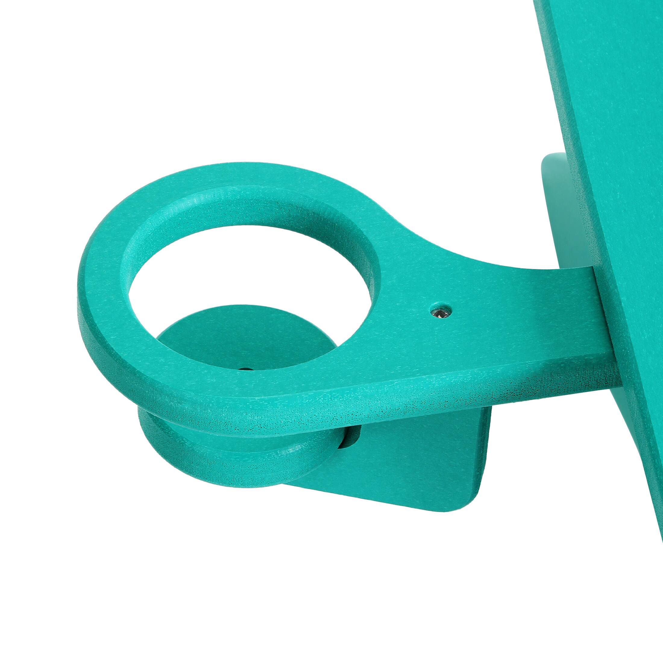 Alt View 2. WestinTrends - WestinTrends Ashore 3-Piece Kids HDPE Modern Adirondack Chairs Set with Square Side Table and Cup Holders - Turquoise.