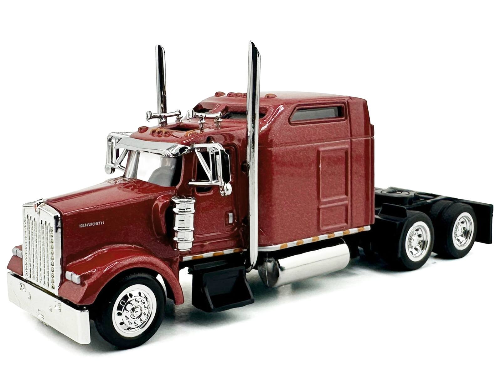 Alt View 1. HO Logistics Replicas - Kenworth W900L Truck Tractor with Sleeper Cab Red Metallic 1/87 (HO) Scale Plastic Model Car by HO Logistics.