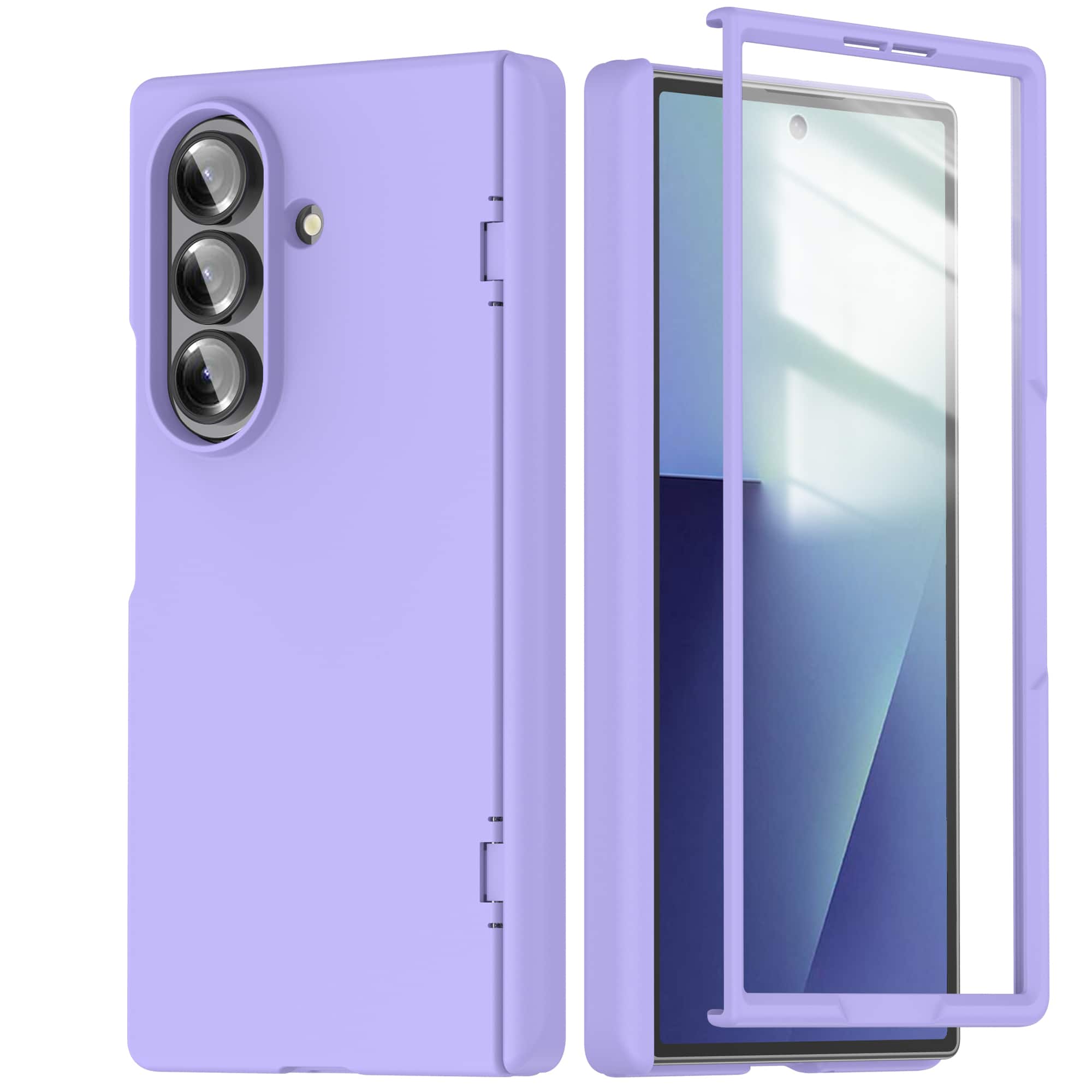 Dteck - Shockproof Case for Samsung Galaxy Z Fold7 with Built-in Glass Screen Protector, Rigid Hard PC Hinge Protective Cover - Purple price history on PriceWatchPro