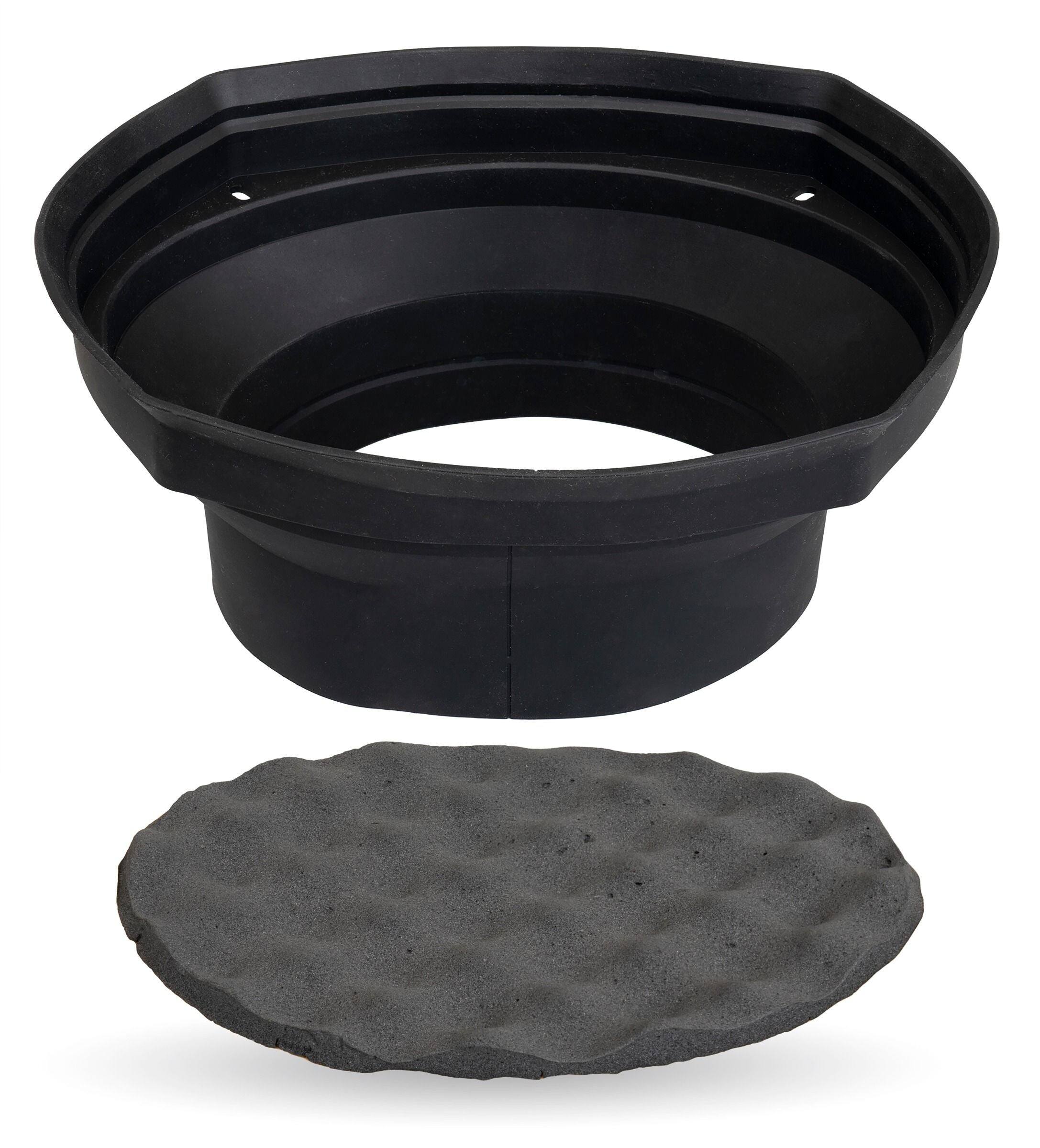Alt View 1. NVX - XBAF69 2 Piece Universal 6x9” Silicone Rubber Speaker Baffles with Self Adhesive Foam Base Pad.
