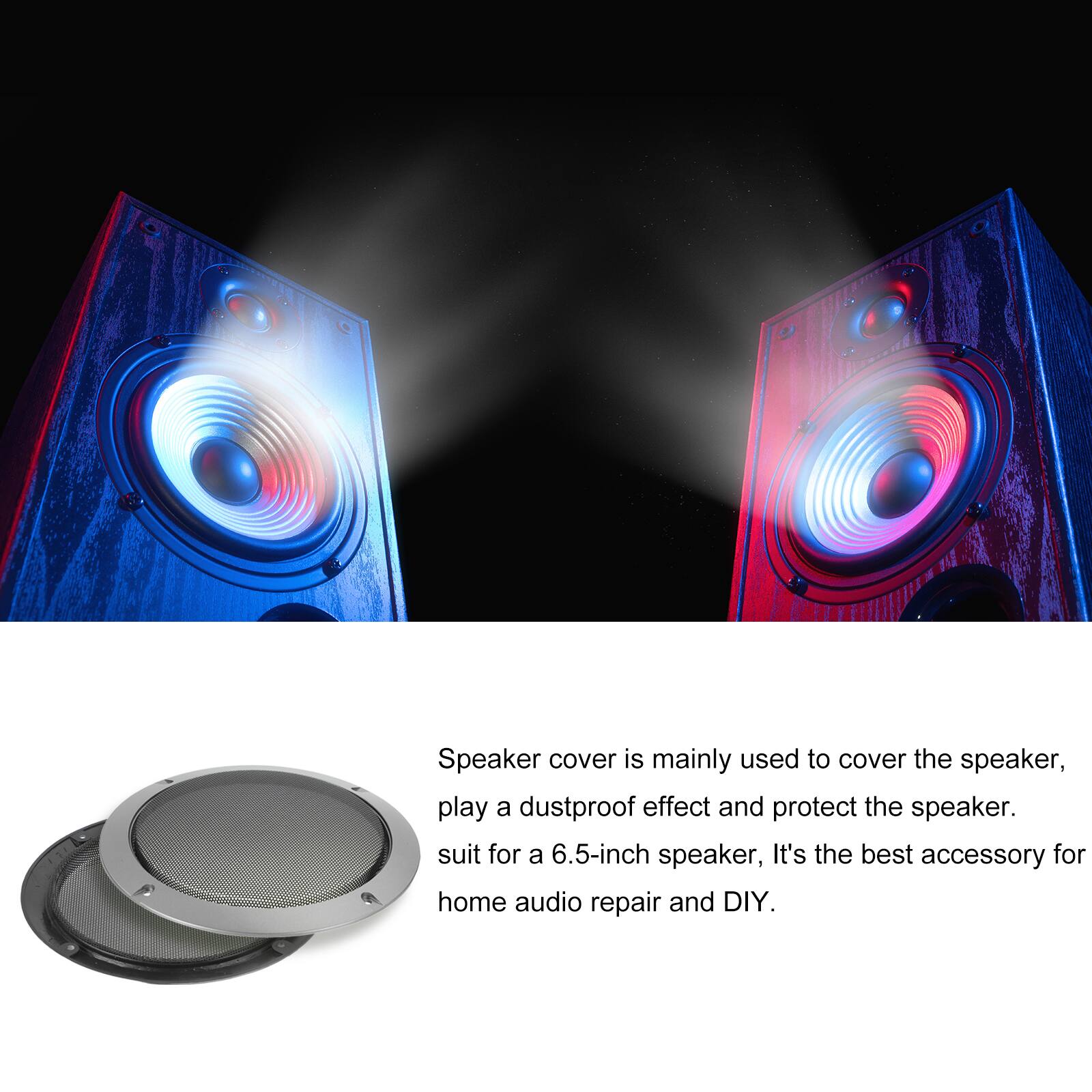 Speaker cover is mainly used to cover the speaker, play a dustproof effect and protect the speaker. It's suitable for a 6.5-inch speaker, making it the best accessory for home audio repair and DIY.